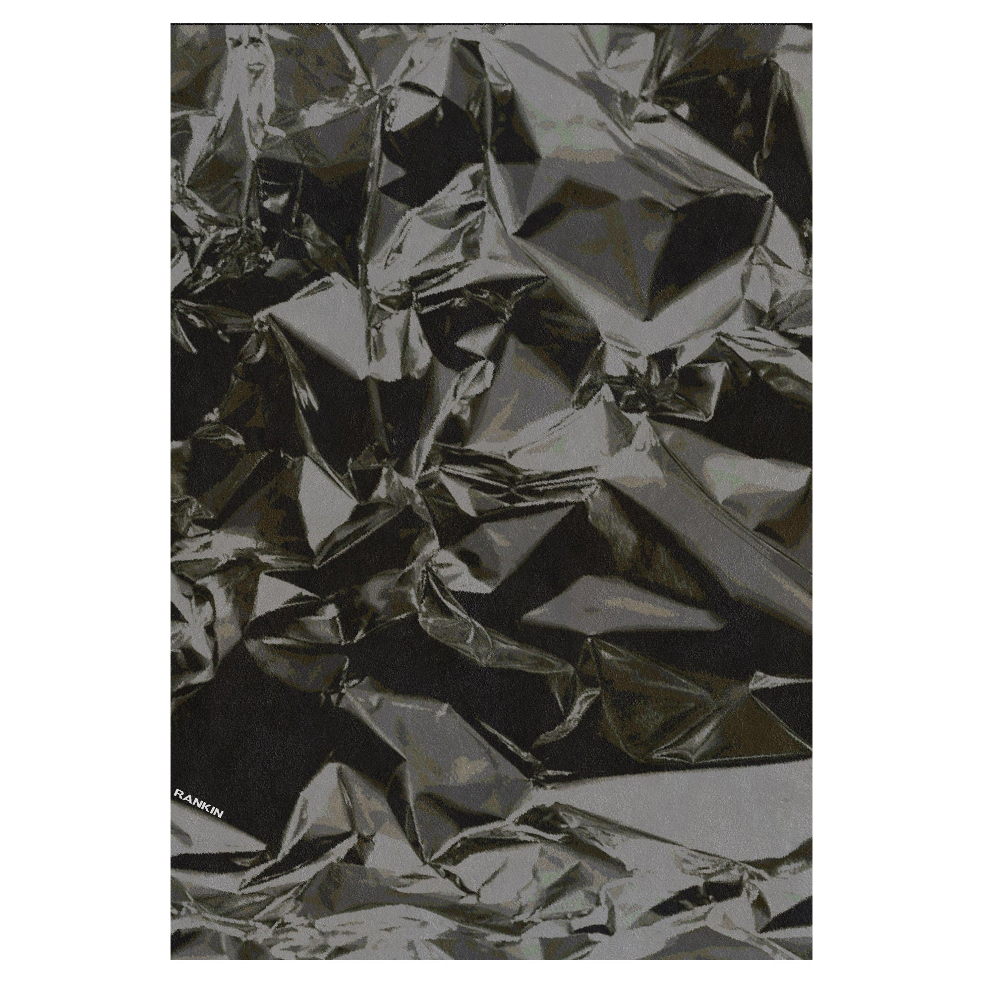 Foil Contemporary Handgeknüpfter Wollteppich Rankin Rugs 'Grey' im Angebot