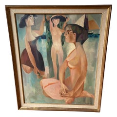 Peinture de style cubiste de l'artiste français Jacque Dutil