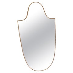 1970 Mid Century Italian Brass Wall Mirror