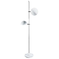 Stehlampe „A23“ aus Metall und Marmor von Alain Richard für Disderot in Weiß