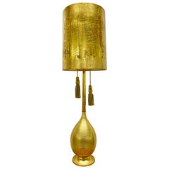 Hollywood Regency Gilt Metal Bottle Lamp