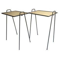 Pair of Mid-Century Hairpin Stacking TV Tray Tables