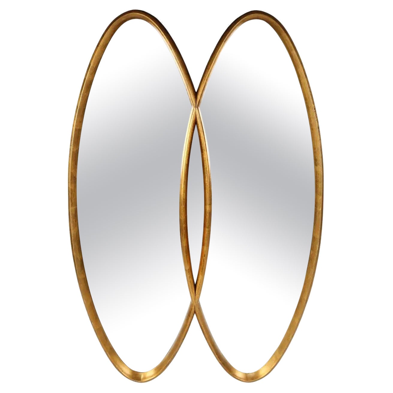 LaBarge Gilt Interlocking Double Oval Mirror