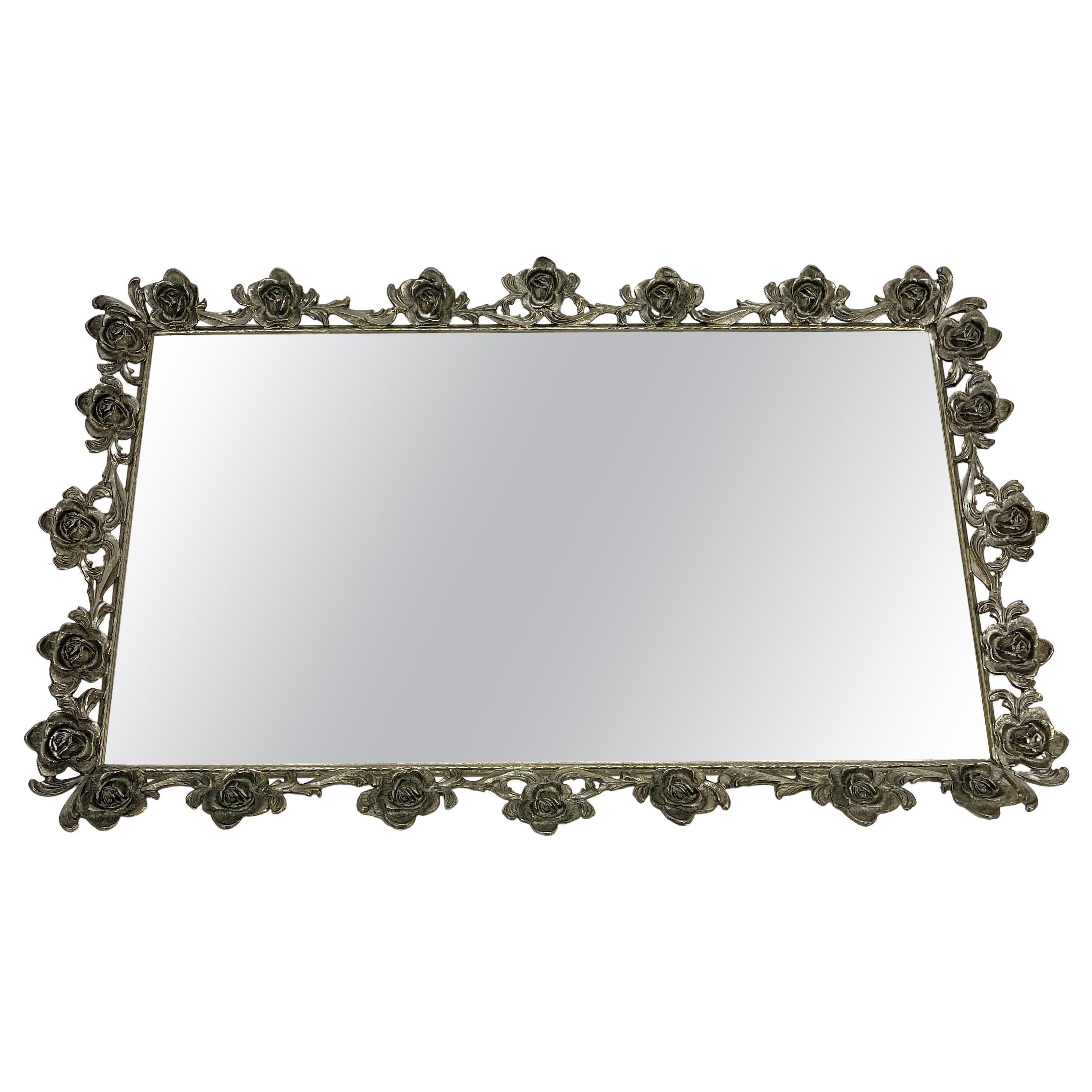 Hollywood Regency Gilded Brass Vanity Mirror Tray