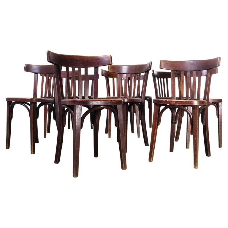 1930's Fischel French Bentwood Saddle Back Dining Chairs, Set of Ten For Sale