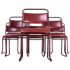 1950s Pel Tubular Metal Upholstered Dining Chairs, Set of Six