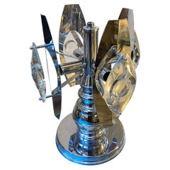 1970er Space Age Italienische Tischlampe aus verchromtem Stahl und Glas von Oscar Torlasco