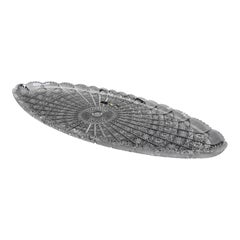 Hand-Carved Bohemian Crystal Oval Tray