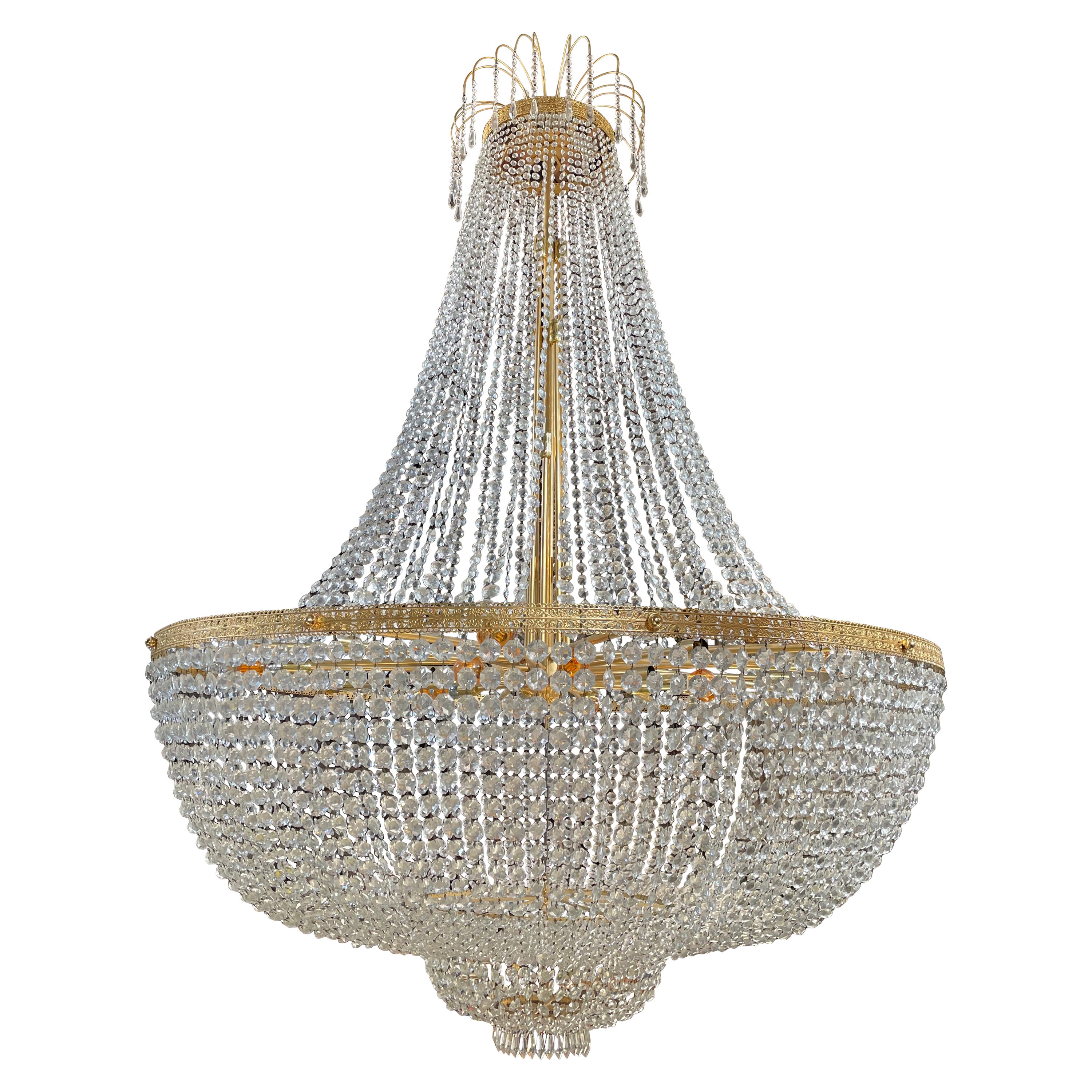 Monumental 20th Century Classic Cascade Chandelier For Sale