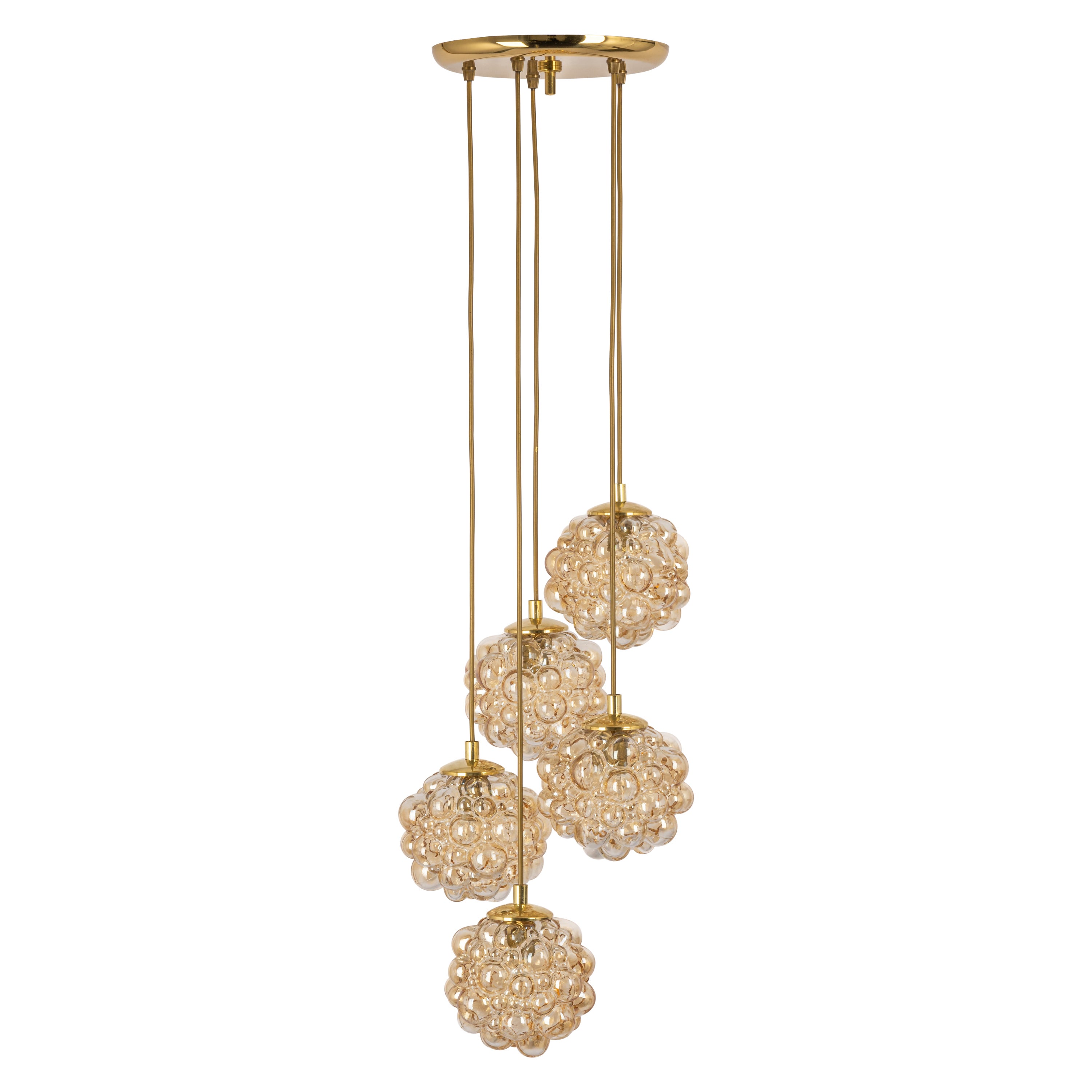 Large Cascading Chandelier Bubble Glass Limburg, Germany, 1970s For Sale