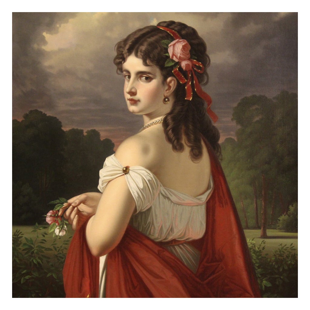 M. J Zadorecki 20th Century Oil on Canvas Austrian Girl Portrait Signed Painting