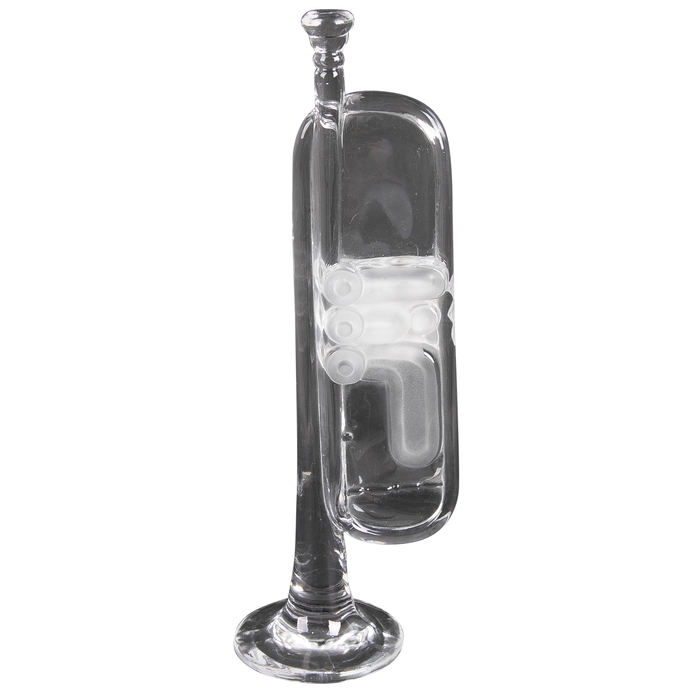 1980s Glass Trumpet Sculpture