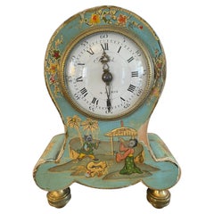 Antique French Japanned Balloon Desk Clock