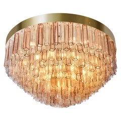 Barovier & Toso Big Chandelier Colour Murano Glass Flush Mount Ceiling Light
