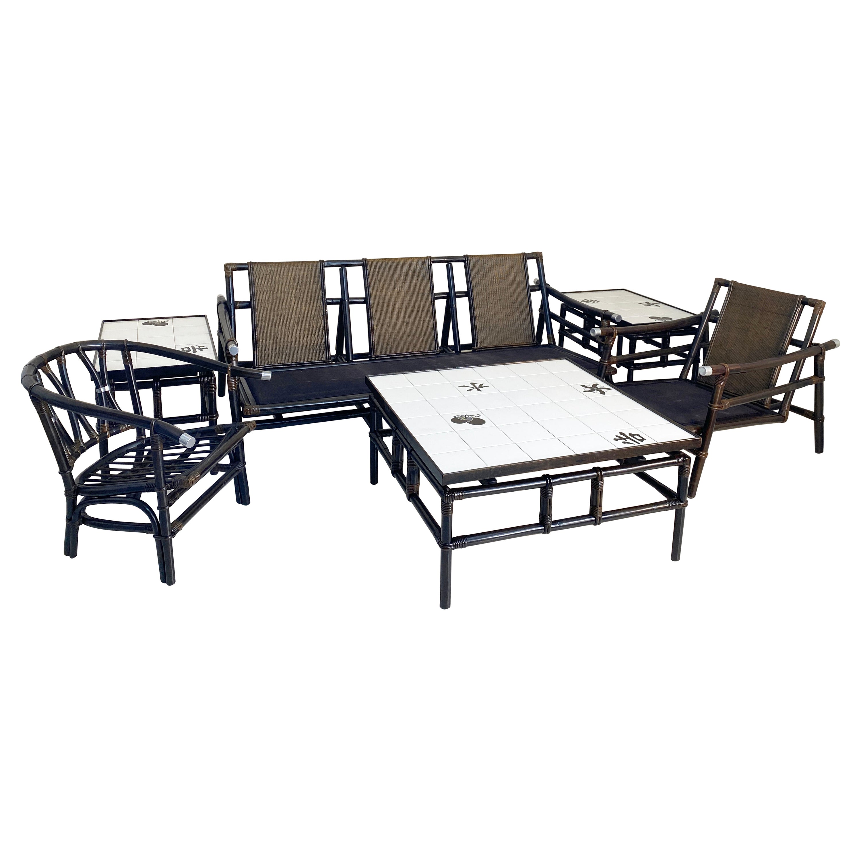 John Wisner for Ficks Reed Far Horizons Collection Bamboo Rattan Suite