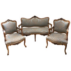 Excellent groupe de sièges français Noble/ Groupe Sofa Louis XV