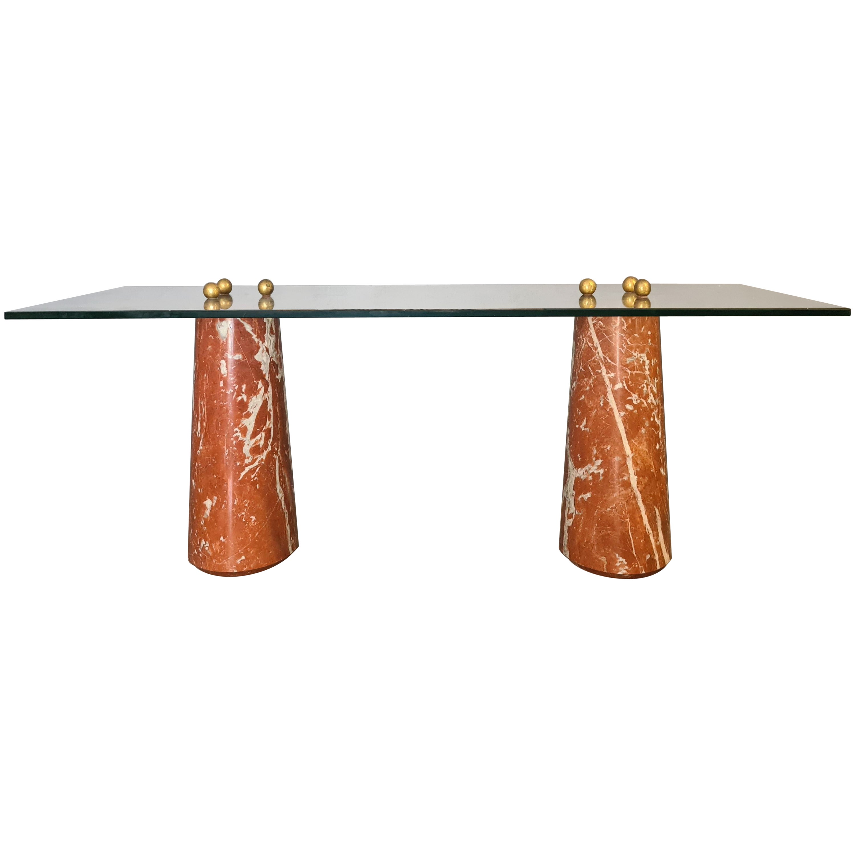Vintage Table with Red Marble Legs