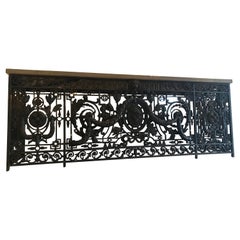 Antique A Magnificent French Cast Iron Balcony, now converted to console. 