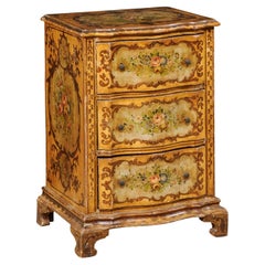 Hand-Painted Italian 19th C. Petite Serpentine Chest