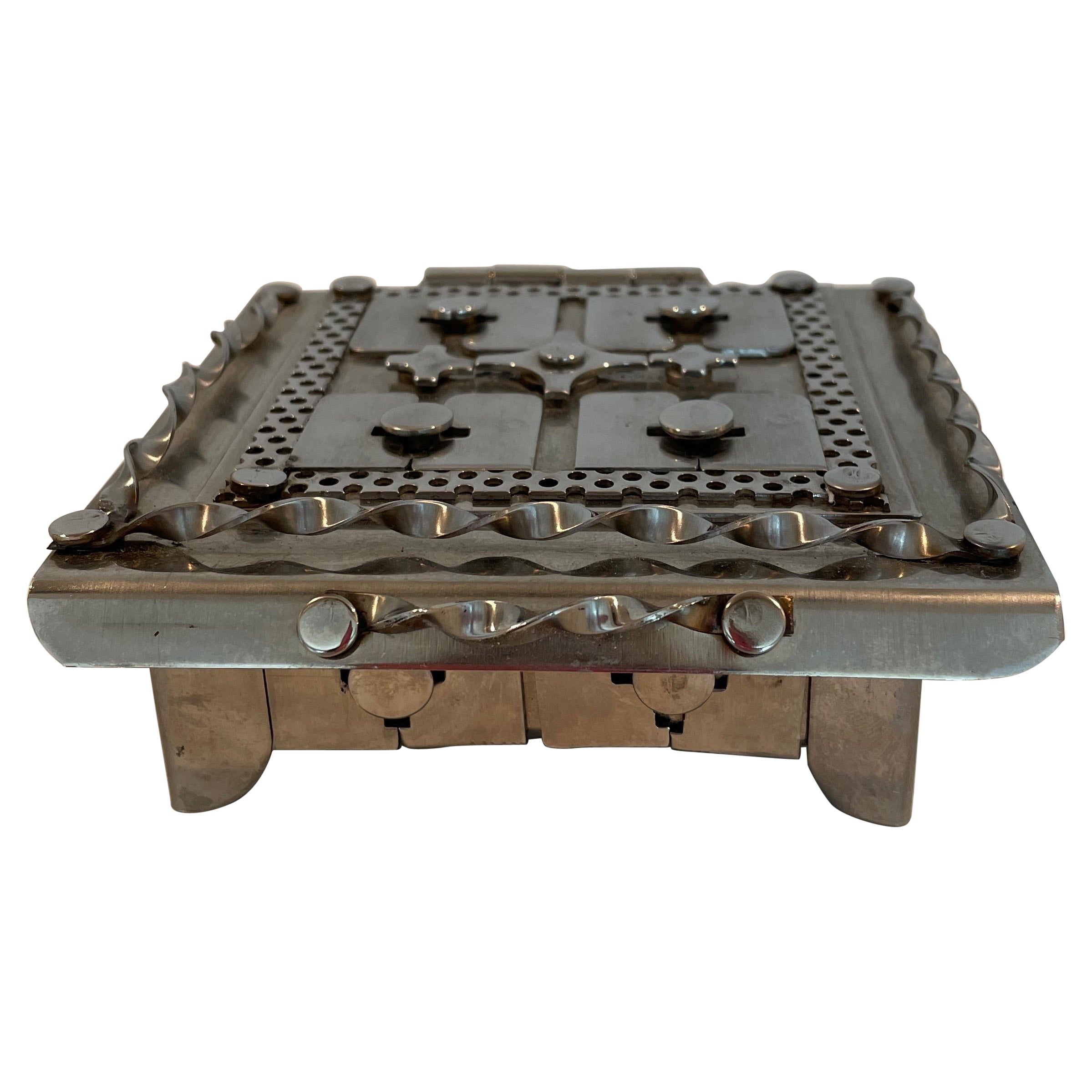 103x102x8mm Bronzen Ton Holz Box Kasten Metall Ziehhandgriff Griffring 2stk 