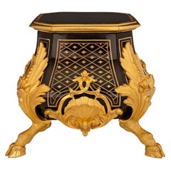 French 19th Century Napoleon III Period Ebony, Brass and Ormolu Pedestal
