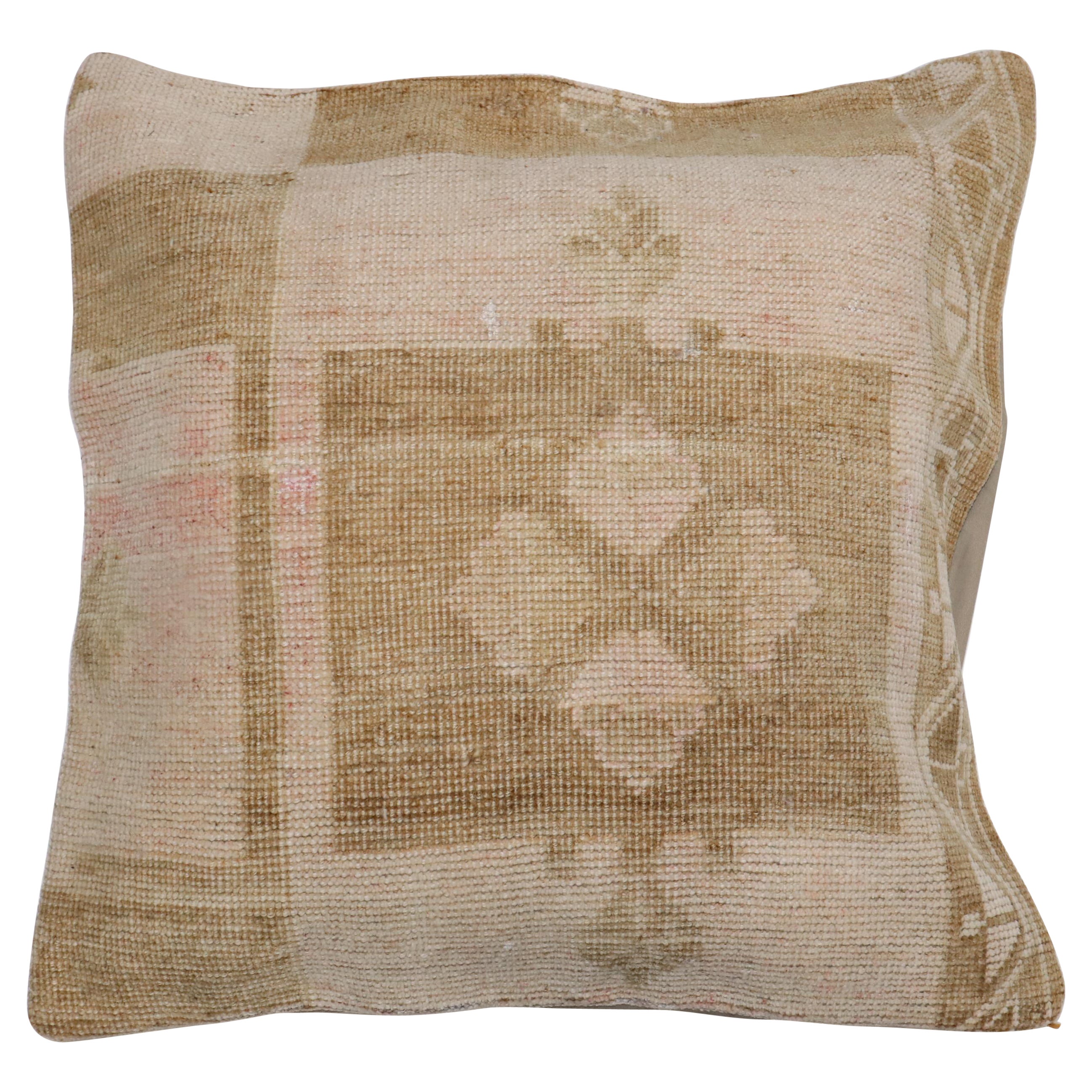 Large Turkish Oushak Rug Pillow