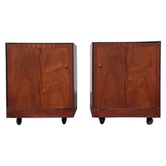 Mid-Century Modern Danish Style Nightstands in Walnut