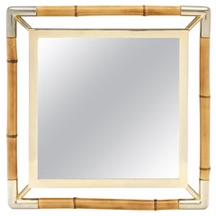 French Modernist Bamboo Mirror