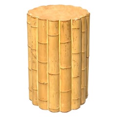 Vintage Coastal Large Bamboo Dining Table Pedestal