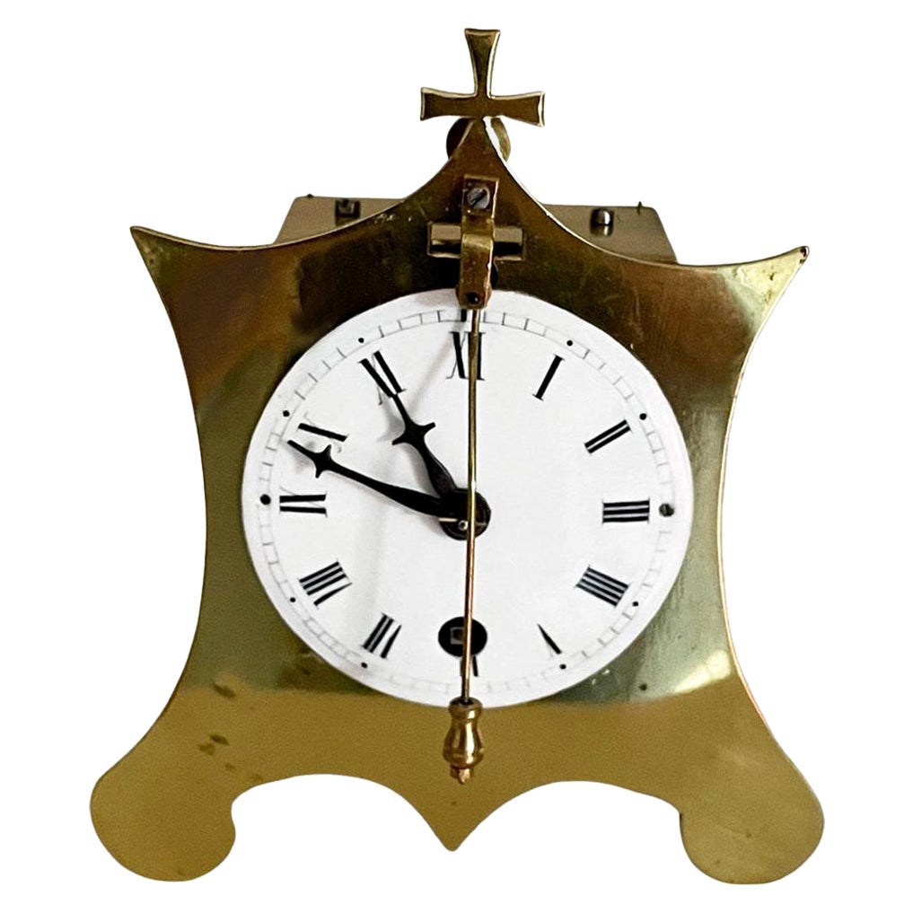 Seltene österreichische Zappler-Uhr aus Messing, um 1820