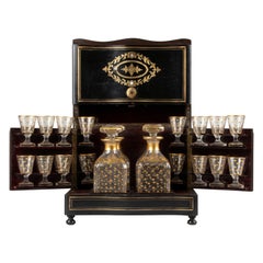 19th Century French Liquor Cabinet Napoleon III with Baccarat Crystal Interior