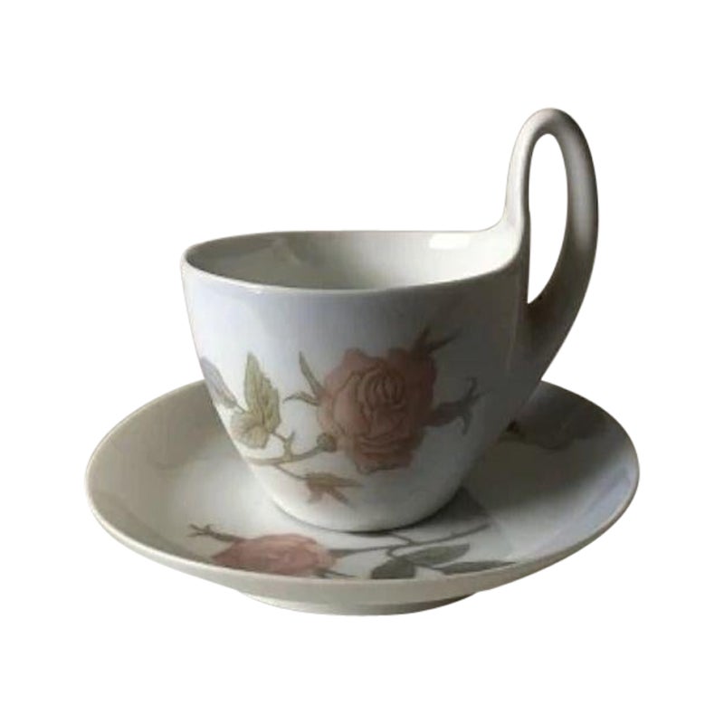 Royal Copenhagen Art Nouveau Small High Handled Cup and Saucer No. 689/4 For Sale