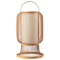 Mid-Century Modern Japanese Bamboo Spokes Lantern Lamp