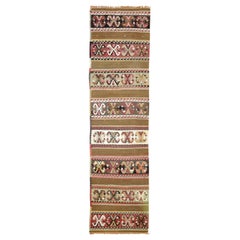 Tapis de couloir Kilim turc ancien