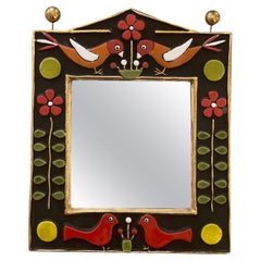 "Bocage" Ceramic Mirror by Mithé Espelt, France 1970'