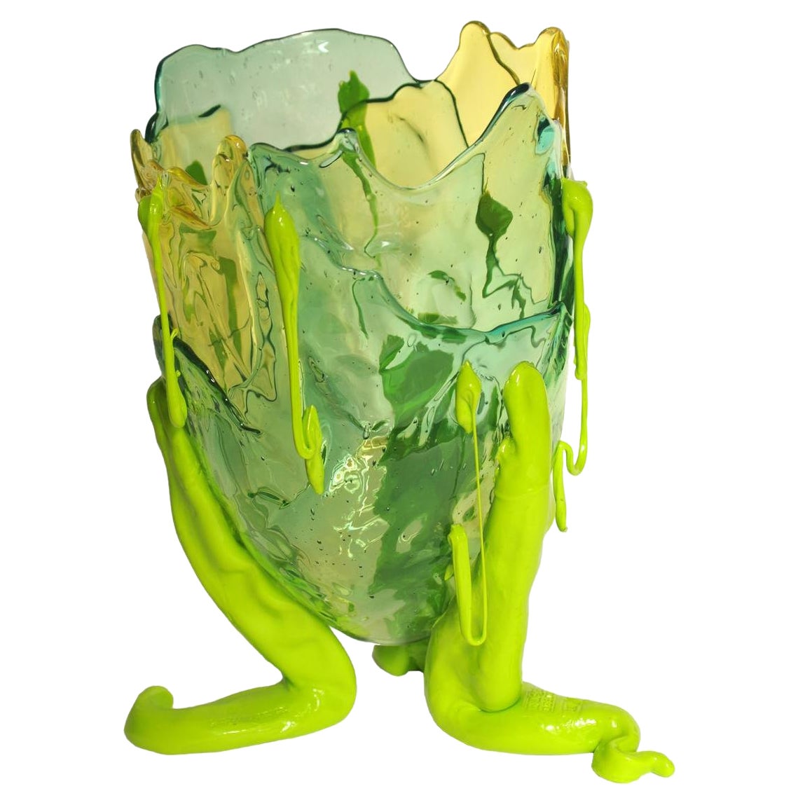 Contemporary Gaetano Pesce Clear Special XL Vase Resin Yellow, Lime, Turquoise For Sale