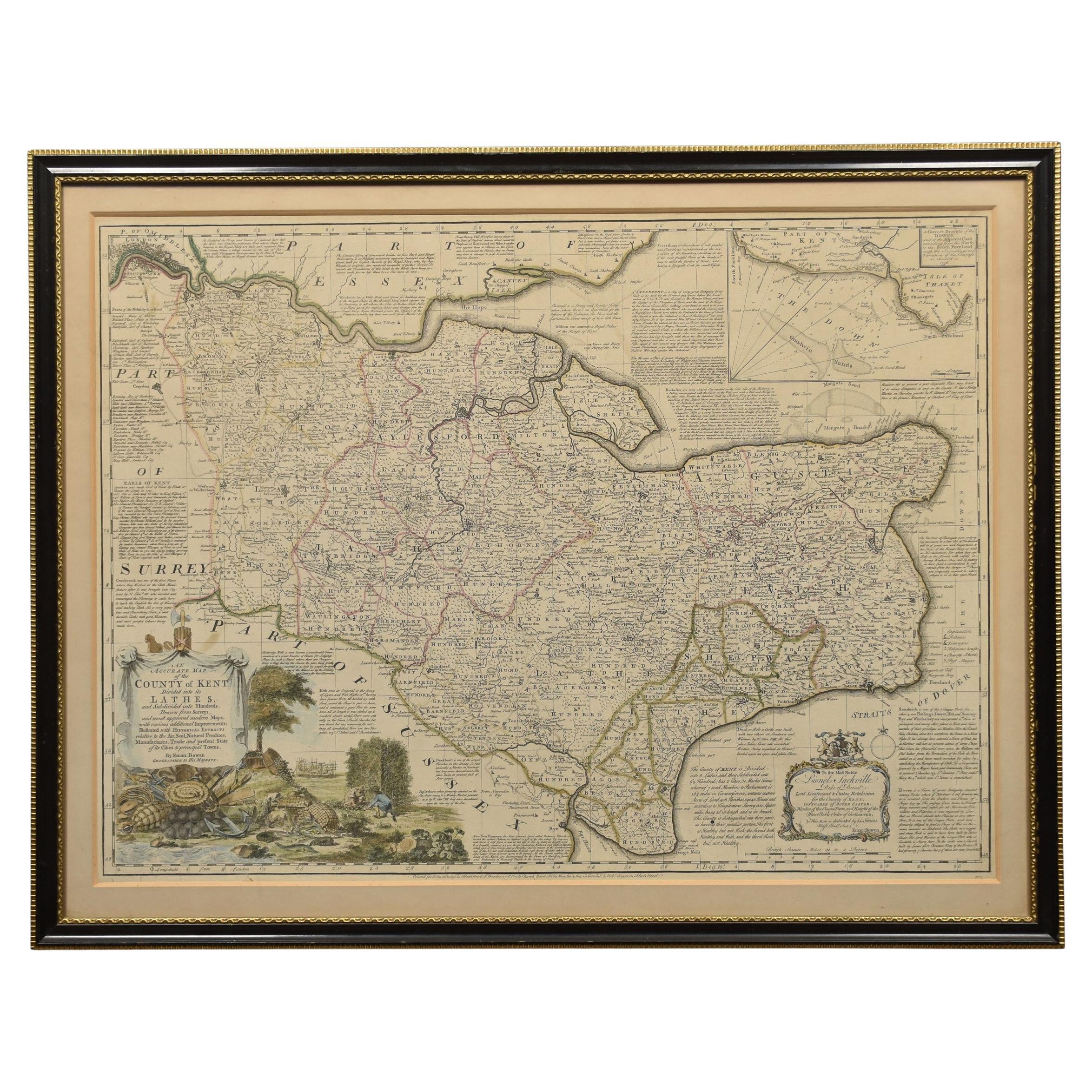 Map of Essex by Emanuel Bowen For Sale