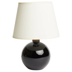 Black Glass Table Lamp by Jacques Adnet