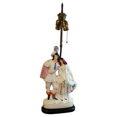 Late 19th Century English Staffordshire Figure Lamp