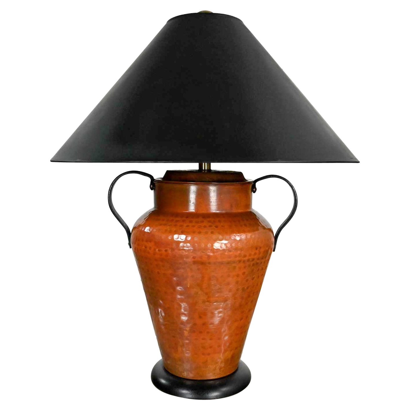 Moorish Style Frederick Cooper Hammered Copper Urn Shaped Double Handled Lamp  For Sale
