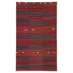 Mid-20th Century Handmade Persian Flatweave Kilim Accent Rug