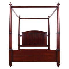 Vintage Baker Furniture Georgian Carved Mahogany Four-Poster Queen Size Tester Bed