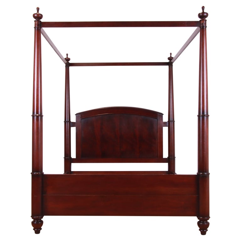 Baker Furniture Georgian Carved Mahogany Four-Poster Queen Size Tester Bed  at 1stDibs | bombay company canopy bed