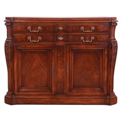Karges French Louis XV Burled Walnut Flip Top Server or Bar Cabinet
