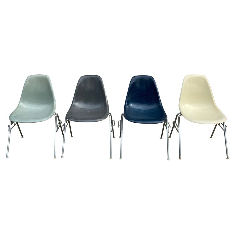 Set of Four Eames DSS Stacking Dining Chairs by Herman Miller For Sale