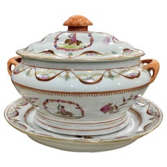 Chinese Export Famille Rose Porcelain Soup Tureen