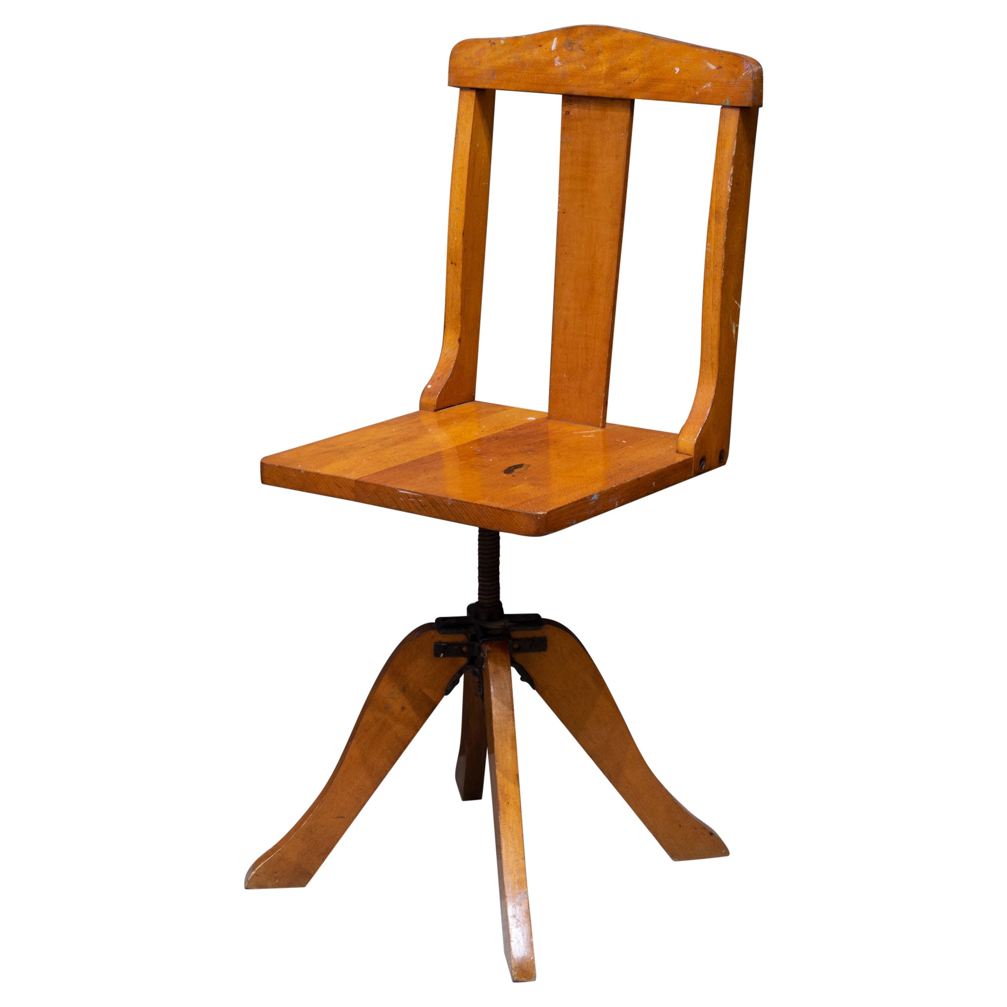 Adjustable Children's Swivel Desk Chair, c.1900-1930