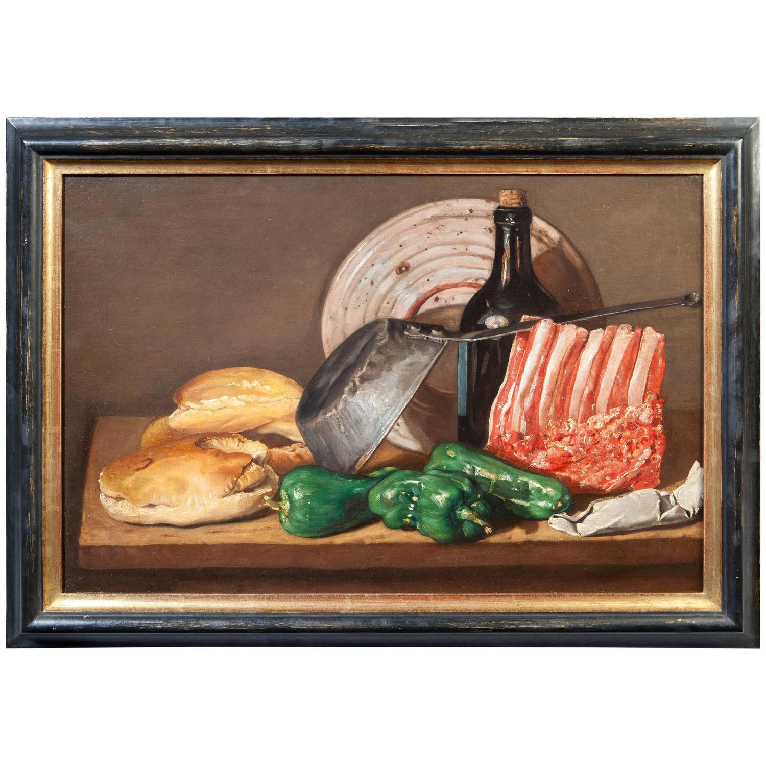 Spanish Still Life Oil on Canvas Painting For Sale at 1stdibs