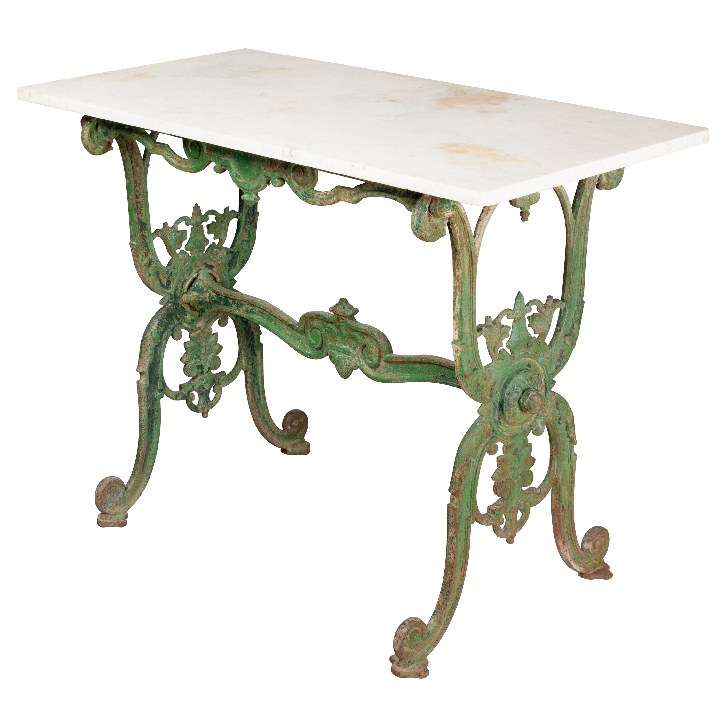 Cast Iron Table w/ Original Iron Top in the Style of Coalbrookdale