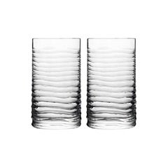 Set of Cut Crystal High Ball Glasses Barware Handcrafted in Italy
